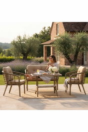 Hanah Home Conjunto de Jardín Manolya Beige